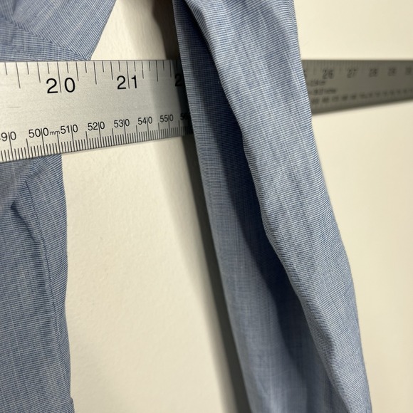 Talbots Top Womens 14 Blue Button Down Career Cotton V Neck Business Casual - Picture 10 of 10